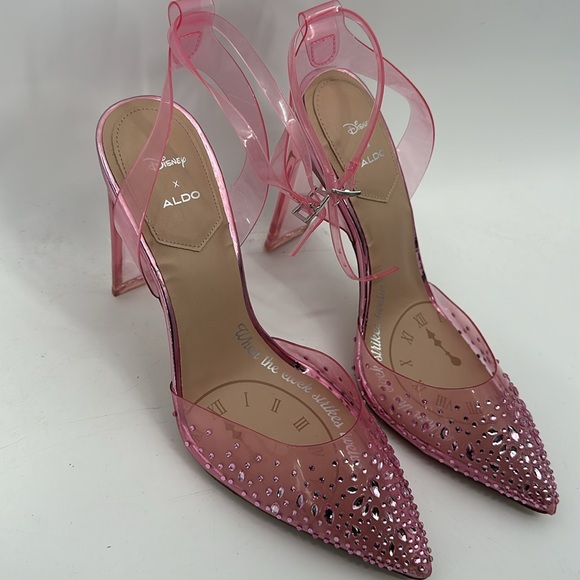 Disney x Aldo Cinderella heels size 10 Pink rhinestone - Picture 3 of 10